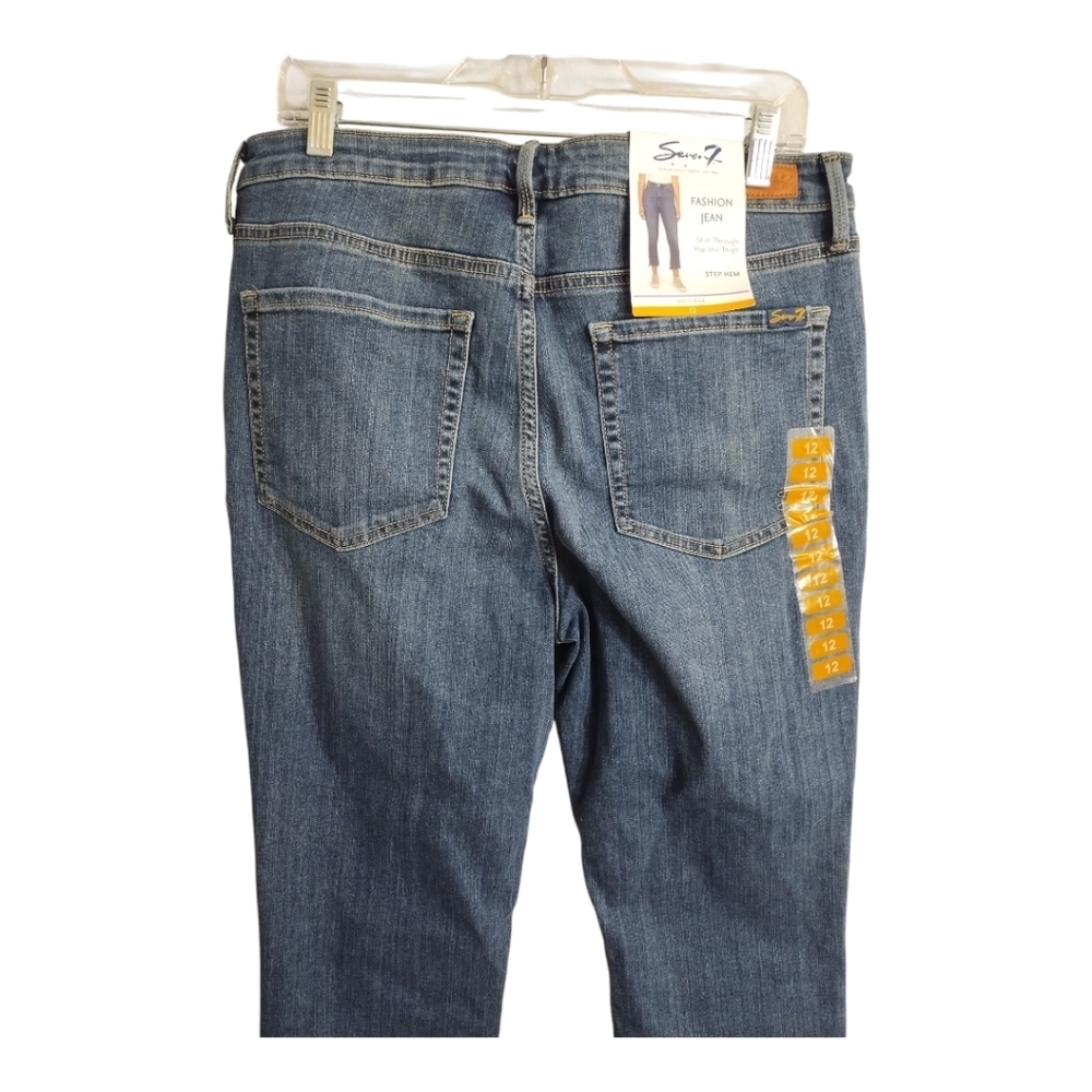 Seven7 Fashion‎ Jean High Rise Step Hem Cropped Casual Preppy Denim Jean 12 - Picture 2 of 9